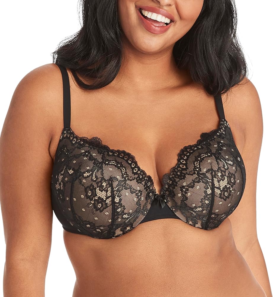 Maidenform Women's Underwire Bra, Love the Lift Smoothing Lace Demi Bra, Push-up Bra for Women