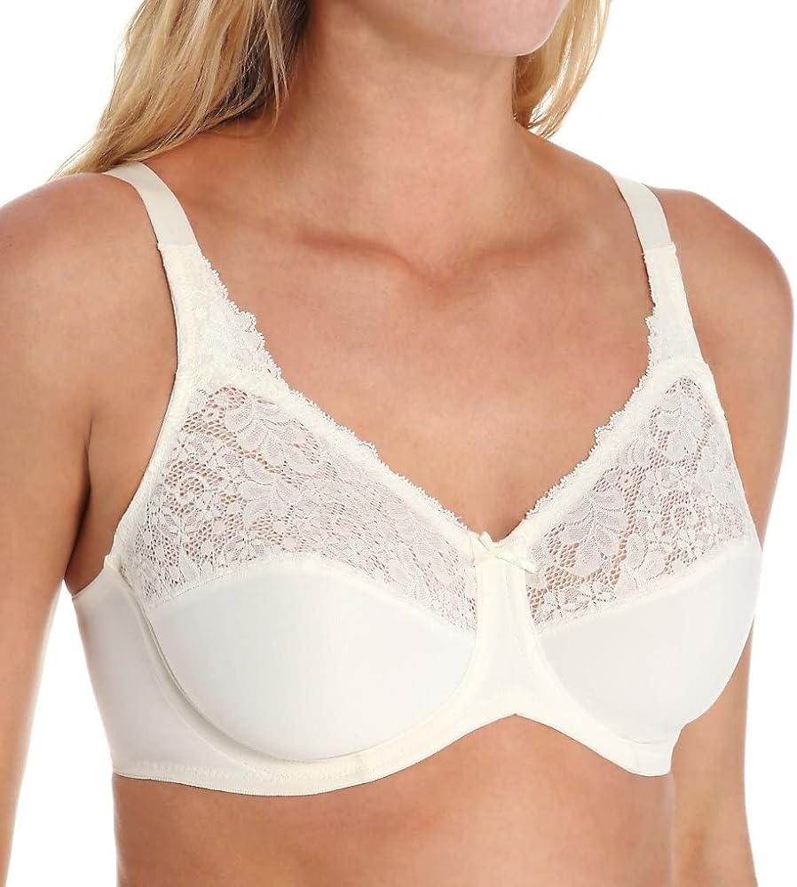 Bali Lilyette Minimizer Bra, Lacey Underwire Bra with Full-Coverage & Natural Support, Underwire Bra for Everyday Wear