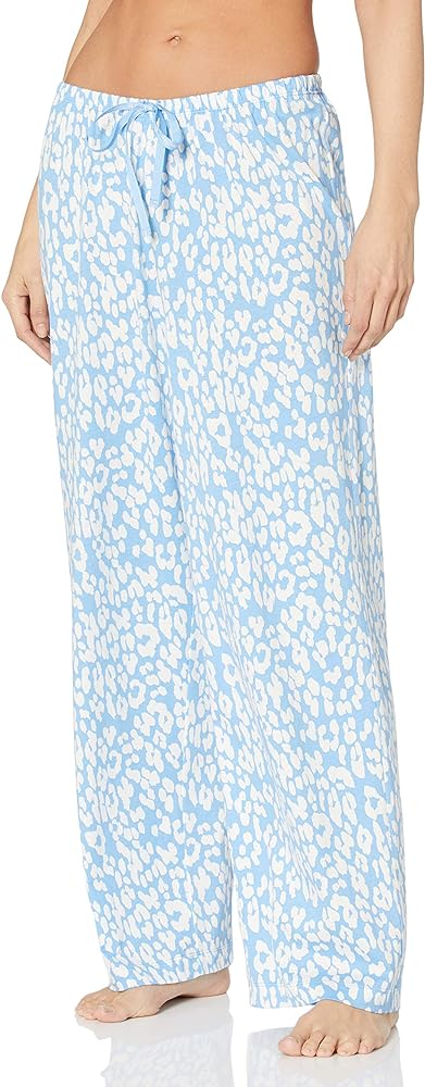 HUE Women's Long Sleepwell Basic Printed Knit Performance Sleep Pajama Pant, Made with Temperature Regulating Technology